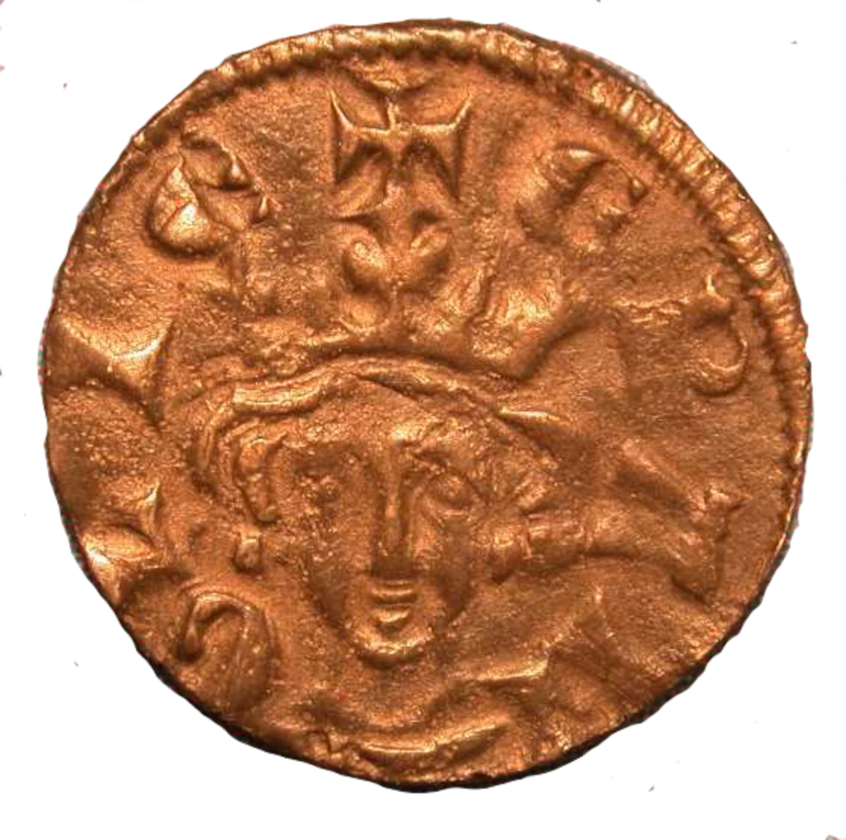 Edward I Counterfeit London Farthing obverse enlarged