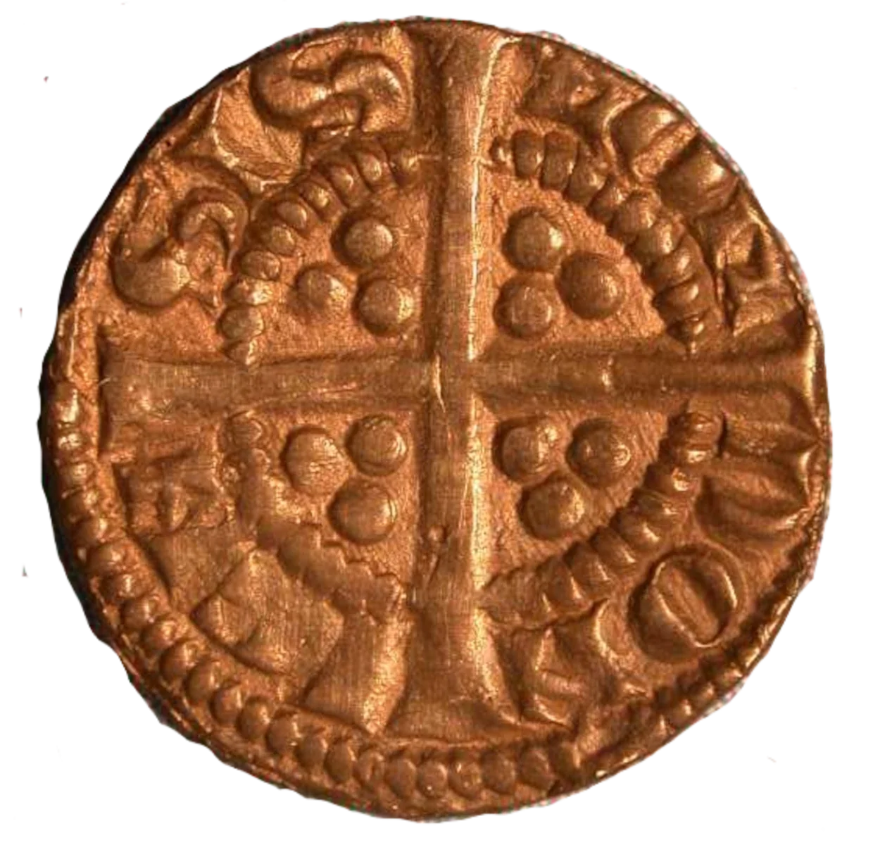 Edward I Counterfeit London Farthing reverse enlarged
