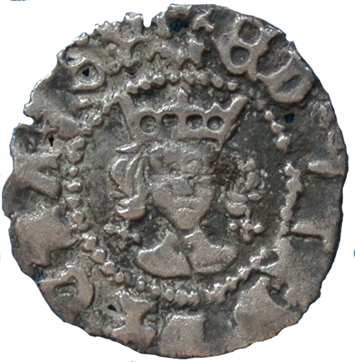 Edward IV Heavy Coinage Farthing Obverse Type H4.2 enlarged