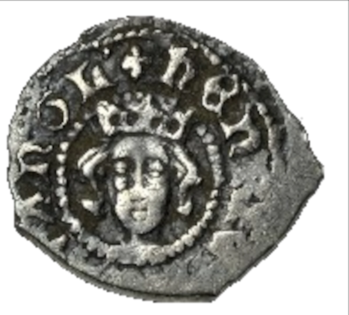 Henry IV Farthing Light Coinage Obverse Type 2.2 enlarged