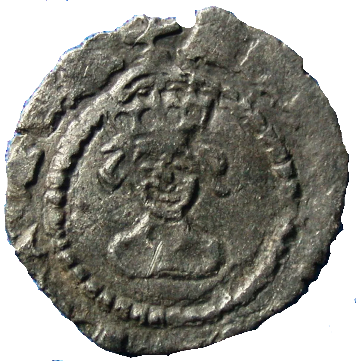 Henry VII Farthing Facing Bust Issue obverse Type 1 enlarged