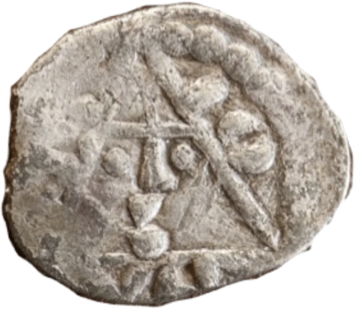 John as King Anglo-Irish farthing Contemporary Forgery obverse 7 enlarged