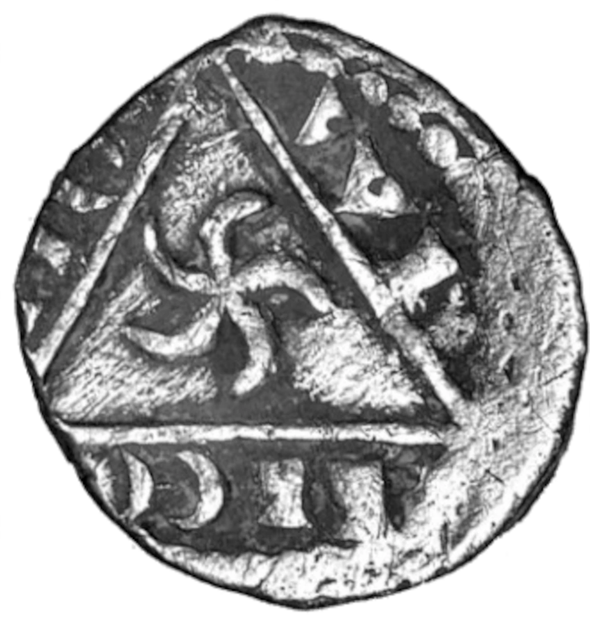 John as King Anglo-Irish farthing Contemporary Forgery reverse 3 enlarged