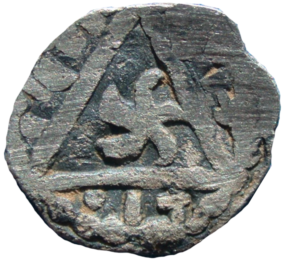 John as King Anglo-Irish farthing Contemporary Forgery reverse 9 enlarged